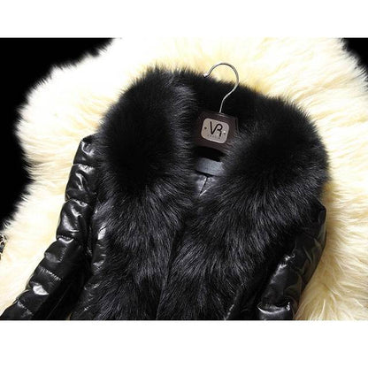 Buycenter Faux Fur Collar Leather Jacket - Stylish Black PU Coat for All Sizes - Buy Center