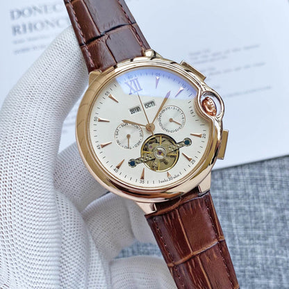 Men's Big Flywheel Automatic Watch - Elegant Tourbillon Business Style - Buy Center