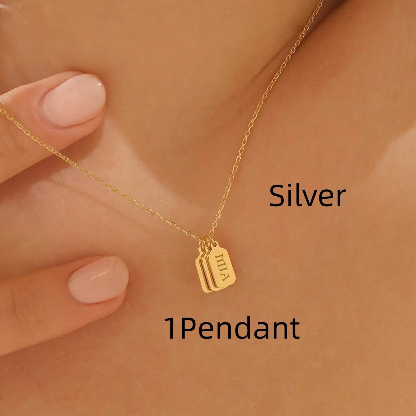 Minimalist Carved Name Pendant Necklace - Custom Stainless Steel Jewelry - Buy Center