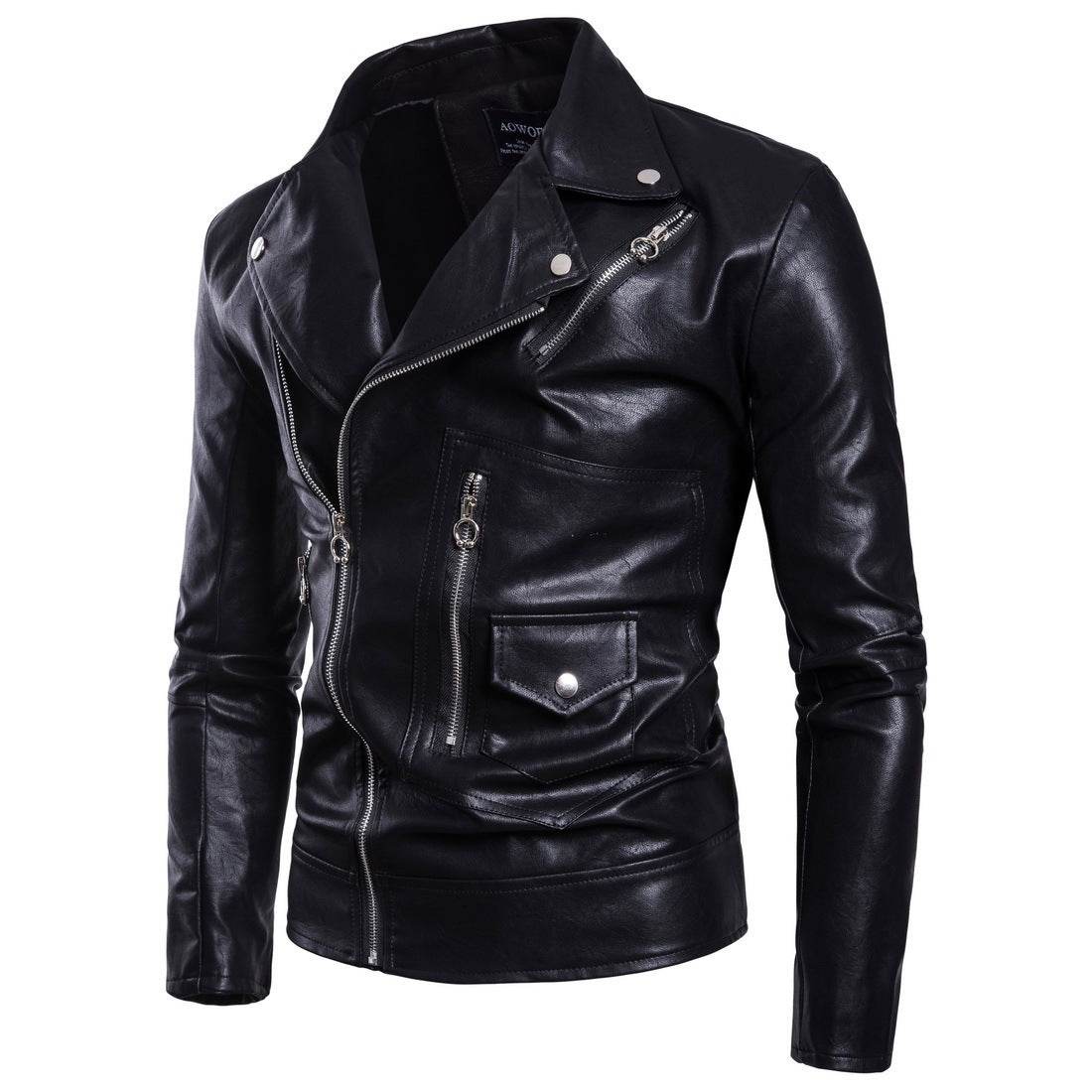 Men's Multi Zip Leather Coat - Stylish Genuine Leather Motorcycle Jacket - Buy Center