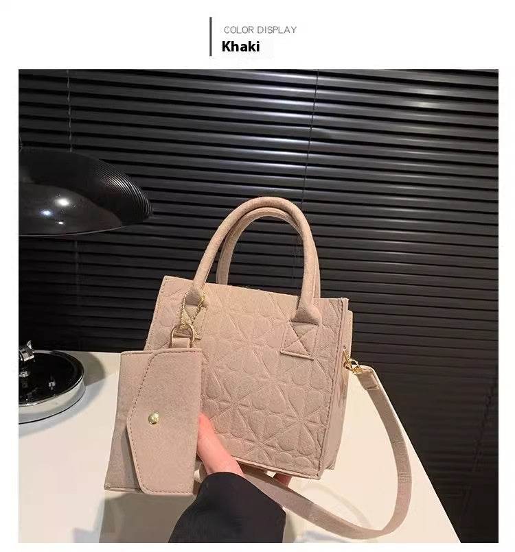 Buycenter Women's Fashion Felt Handbag - Stylish Small Shoulder Bag - Buy Center