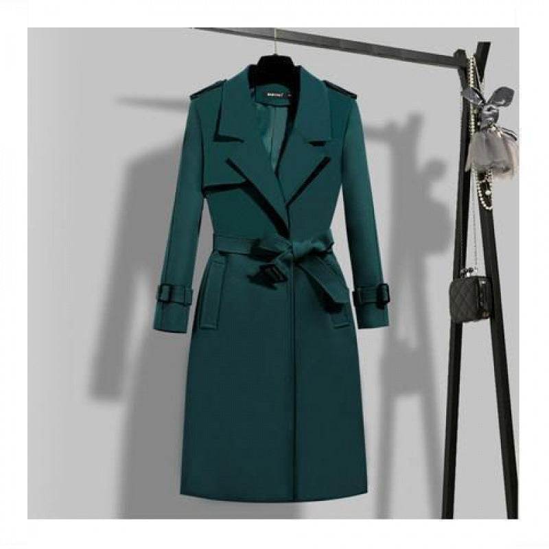 Elegant Slim-fit Trench Coat for Women - Stylish & Comfortable Mid-Length - Buy Center