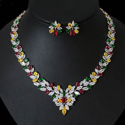 Buy Center Korean Bride Jewelry Set - Elegant Necklace & Earrings Collection - Buy Center