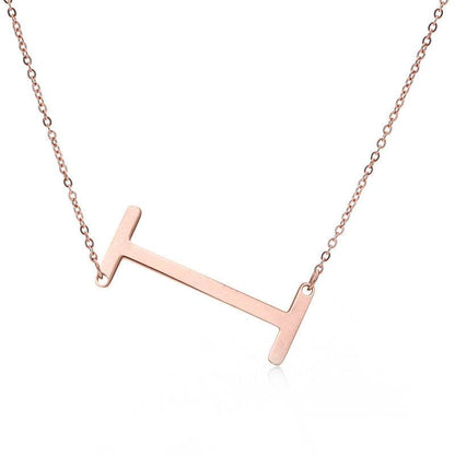 Fabulous Rose Gold Initial Letter Pendant Necklace - Premium K-Gold Design - Buy Center