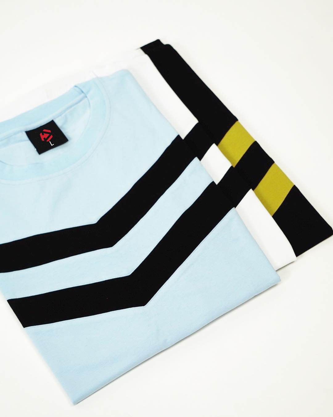 Buycenter Striped Sports Workout T-Shirt - Comfortable Cotton Fit - Buy Center