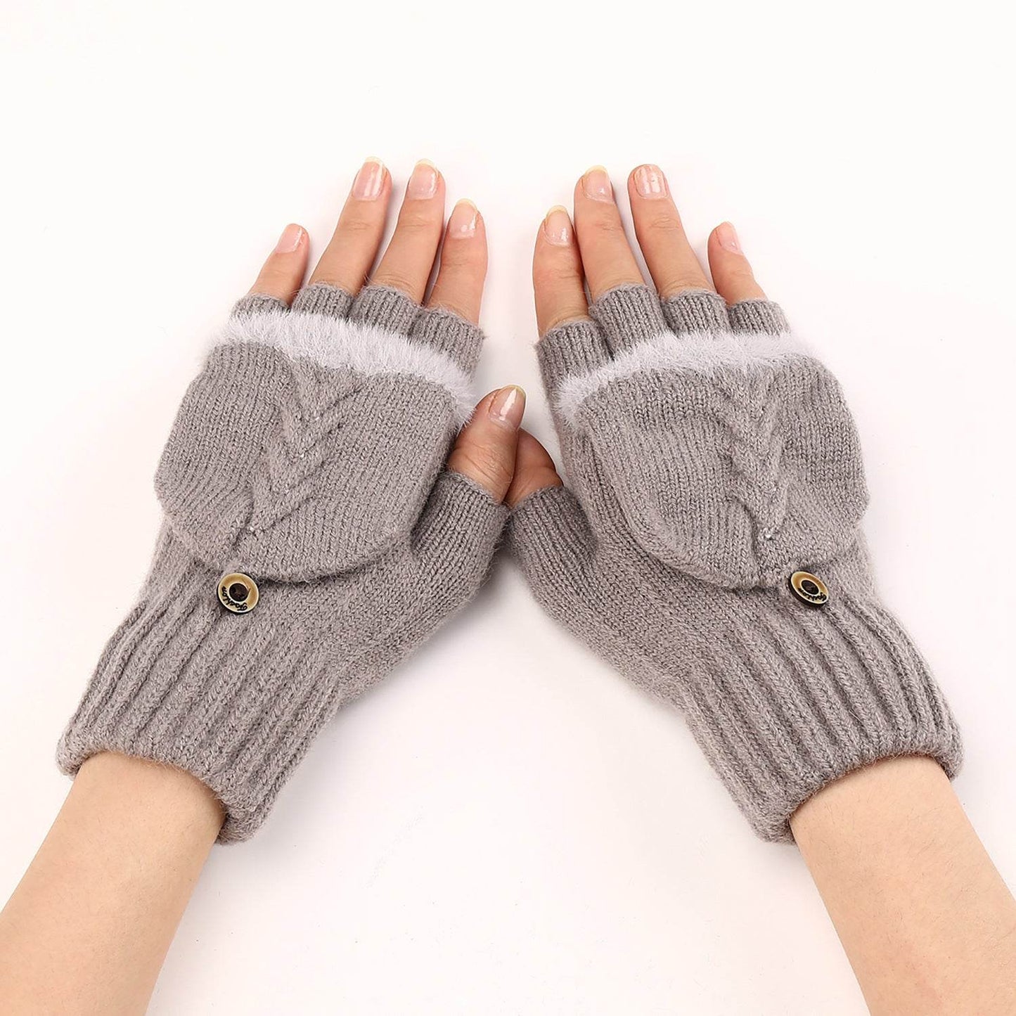 Women's Touchscreen-Friendly Wool Fingerless Gloves - Chic & Warm Winter Style - Buy Center