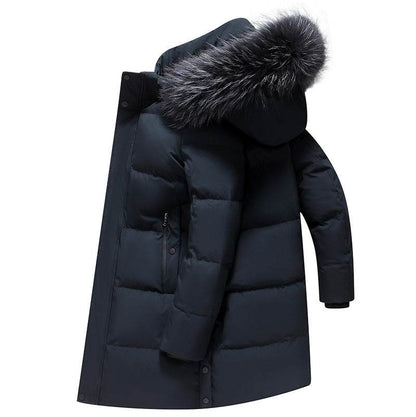 Thickened Cold-Resistant Hooded Down Jacket - Luxury Fur Collar Parka - Buy Center