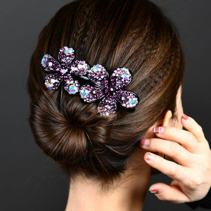 Inserting Comb Hair Ornament - Korean Bow with Sparkling Austrian Diamonds - Buy Center