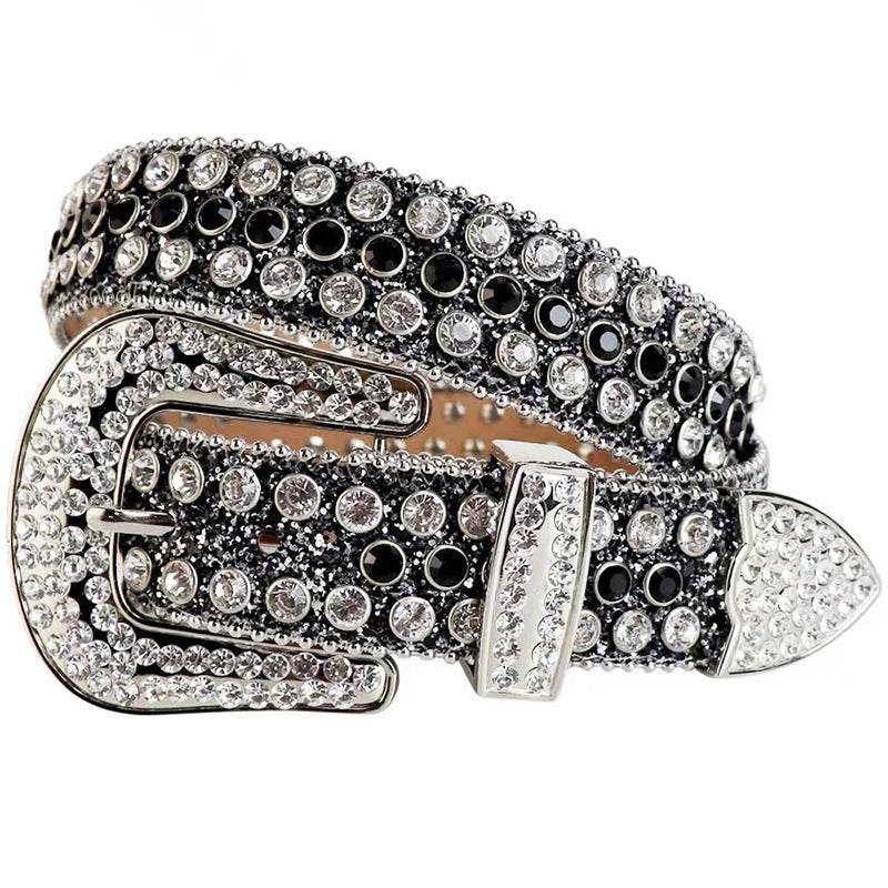 Women's Rhinestone Alloy Pin Buckle Belt - Trendy Rivet Design for Any Outfit - Buy Center