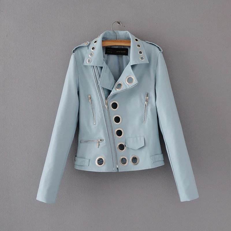 Buycenter Ladies Fashion PU Leather Jacket - Hollow Design, Urban Style - Buy Center