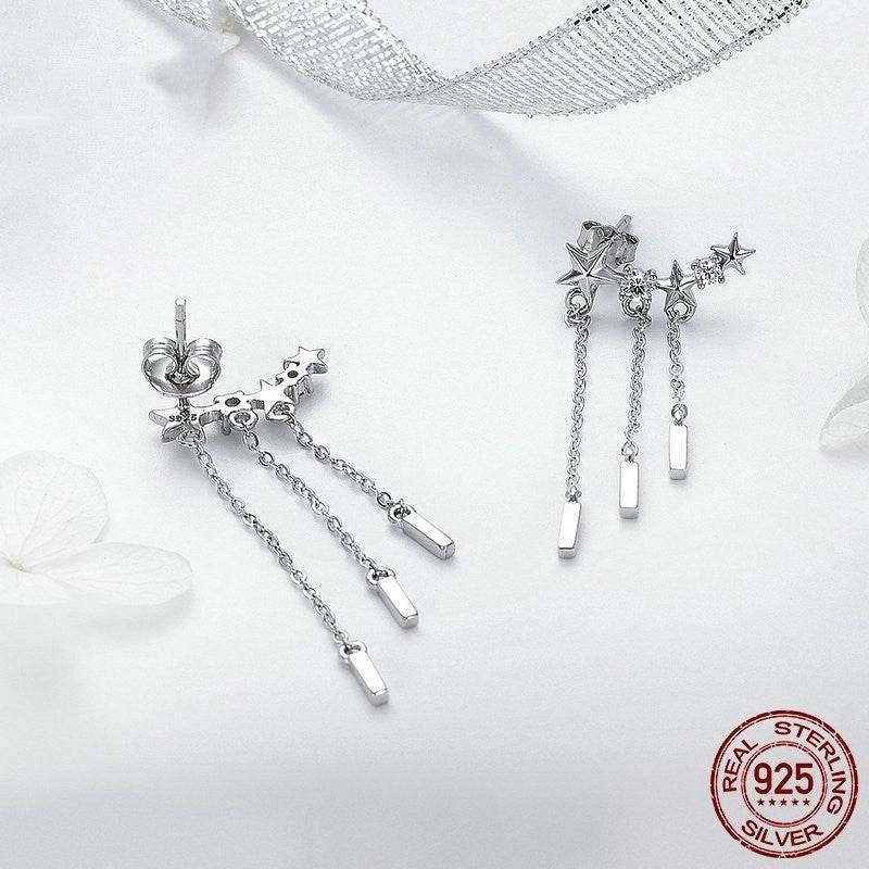 Buy Center Trendy Silver Inlaid Gemstone Earrings - European & American Style - Buy Center