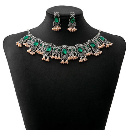 Vintage Emerald Earrings Set - Trendy Tassel Bead Design for 2025 - Buy Center