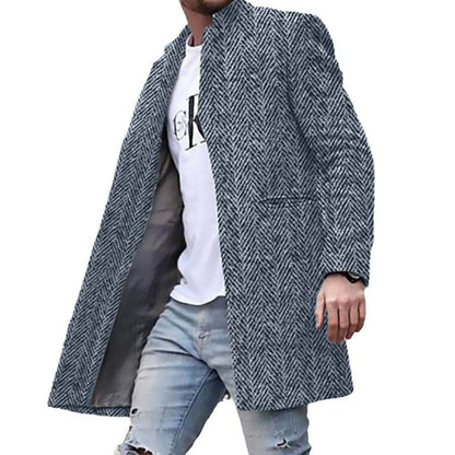 3D Digital Printed Men's Woolen Coat - Stylish Autumn Trench Jacket 2025 - Buy Center