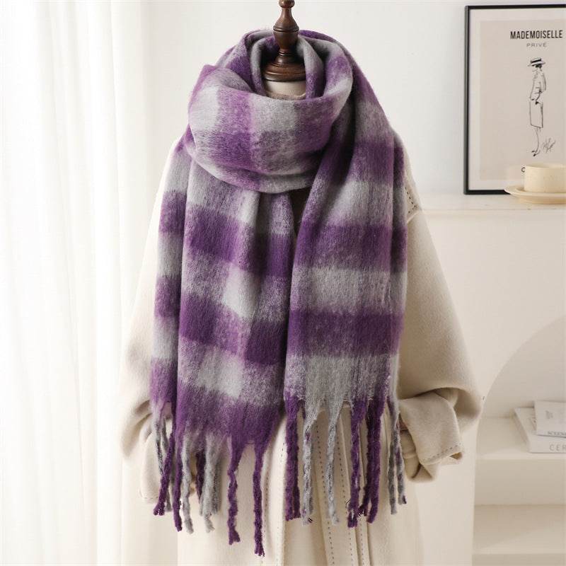 Warm Plaid Winter Scarf for Men & Women - Stylish Knitted Accessory - Buy Center
