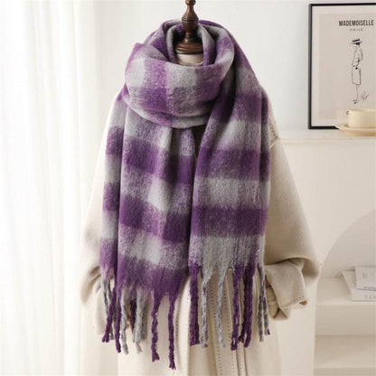 Warm Plaid Winter Scarf for Men & Women - Stylish Knitted Accessory - Buy Center