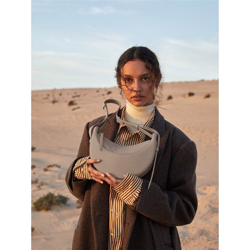 Buycenter Litchi Pattern Crescent Leather Bag - Stylish Evening Accessory - Buy Center