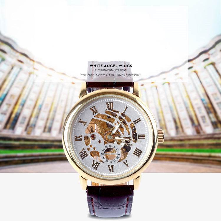 Buy Center Hollow Mechanical Watch - Luminous Display & Waterproof Design - Buy Center