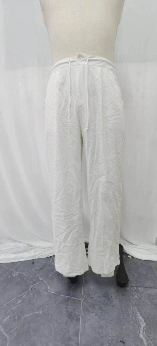 Buycenter Men's Cotton Linen Casual Trousers - Solid Color, Multiple Sizes - Buy Center