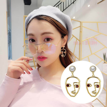 Elegant Korean Personality Pearl Design Earrings - Geometric Alloy Style - Buy Center