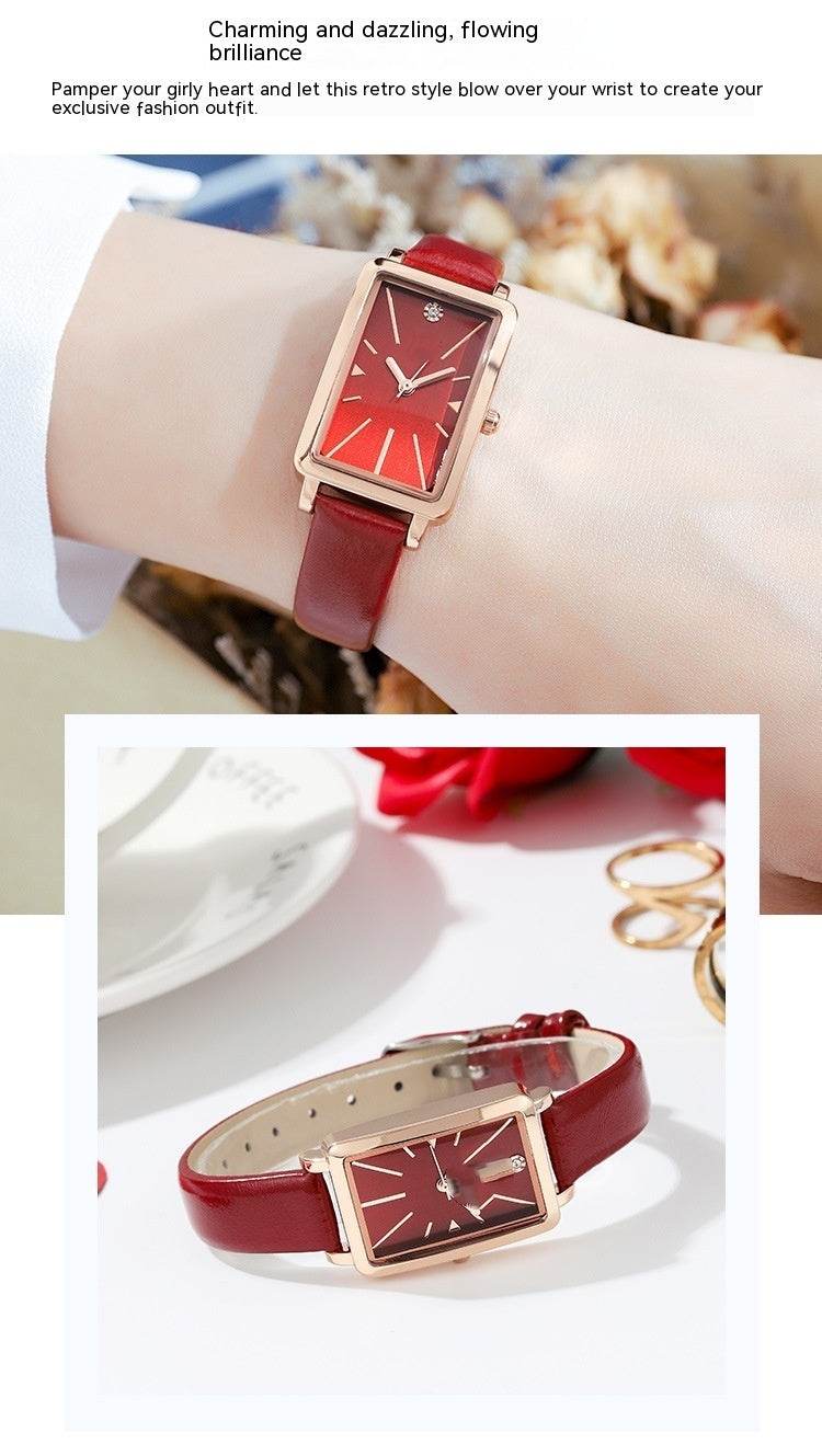 Retro Square Plate Women's Watch - Trendy Bracelet in 5 Stylish Colors - Buy Center