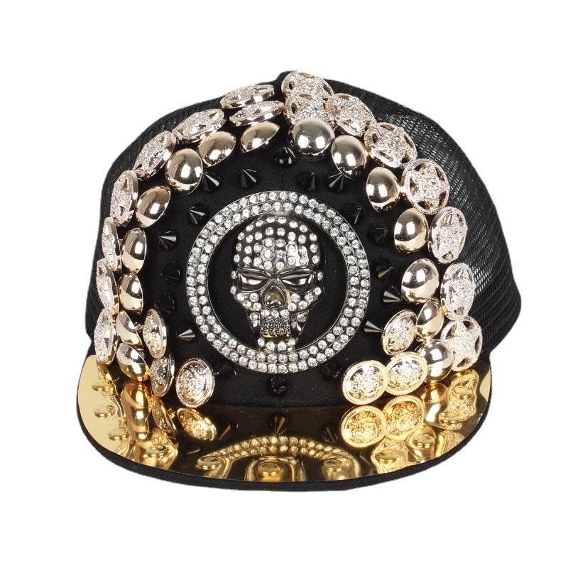Handmade Skull Leopard Rivet Baseball Cap - Adjustable Unisex Fashion - Buy Center