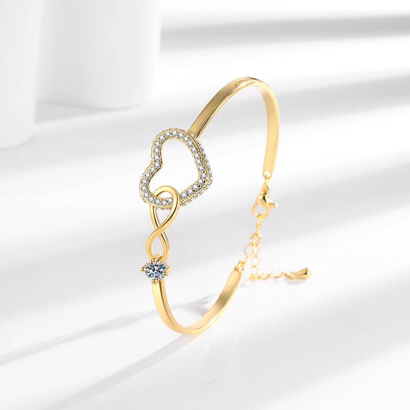 Buycenter Infinite Symbol Hollow Love Bracelet - Elegant Heart Design - Buy Center
