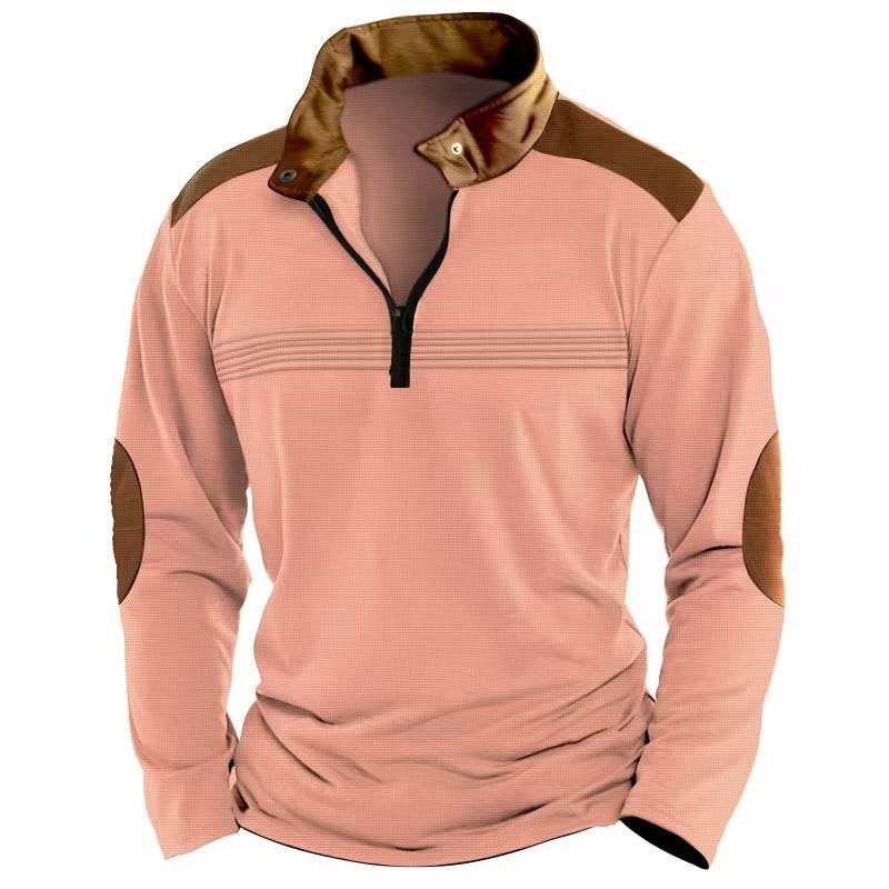 Men's Long Sleeve Polo Shirt with Zipper - Stylish & Comfortable in Multiple Colors - Buy Center