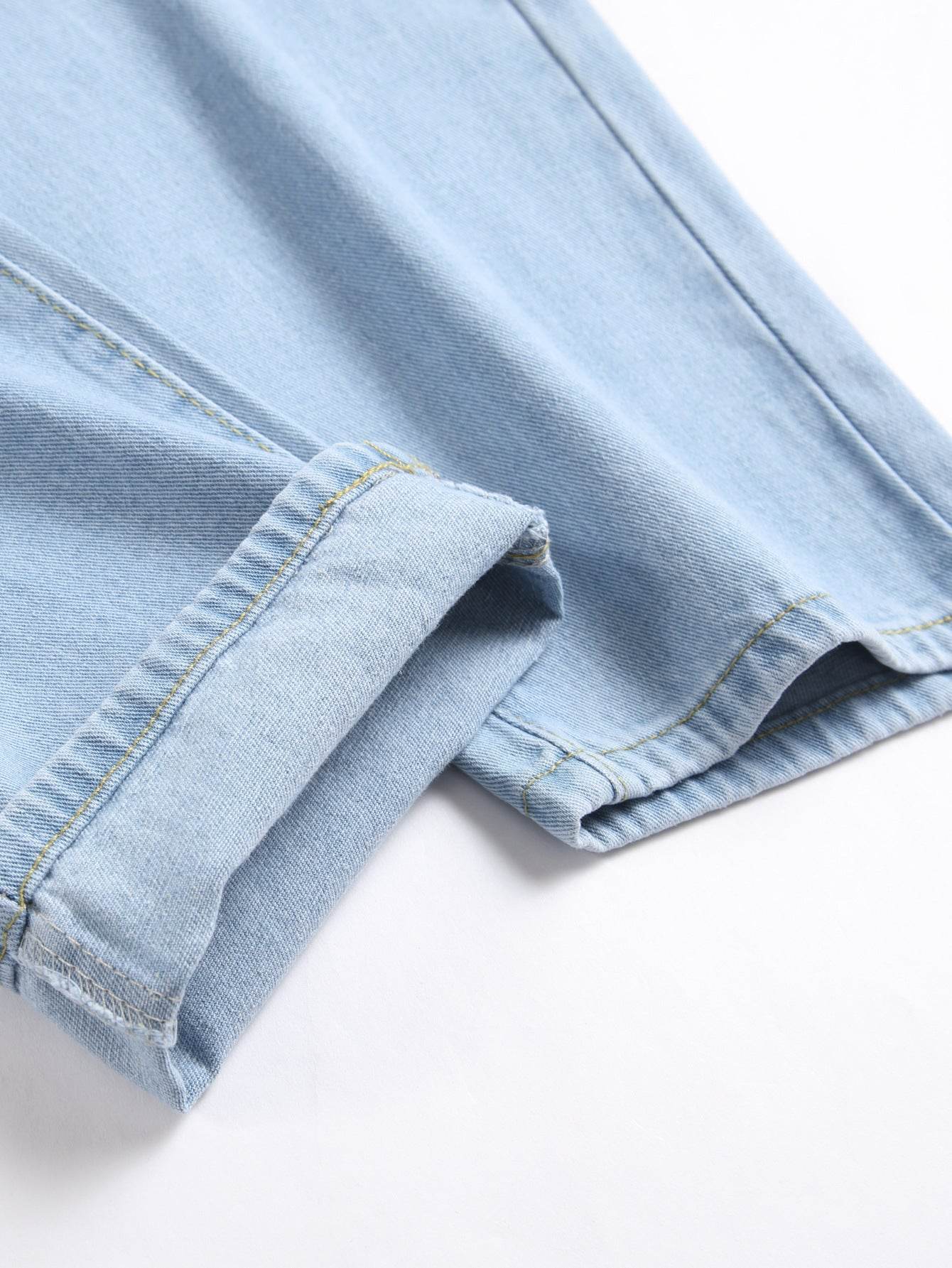 Fashionable Embroidered Men's Jeans - Stylish Casual Cotton Pants - Buy Center