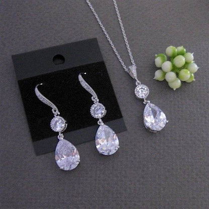 Buycenter Minimalistic Water Drops Jewelry Set - Necklace & Earrings - Buy Center
