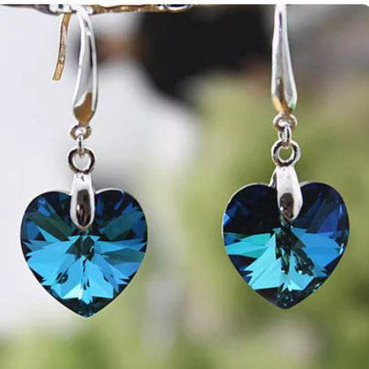 Love Earrings in 925 Silver - Elegant Blue & White for Women - Buy Center