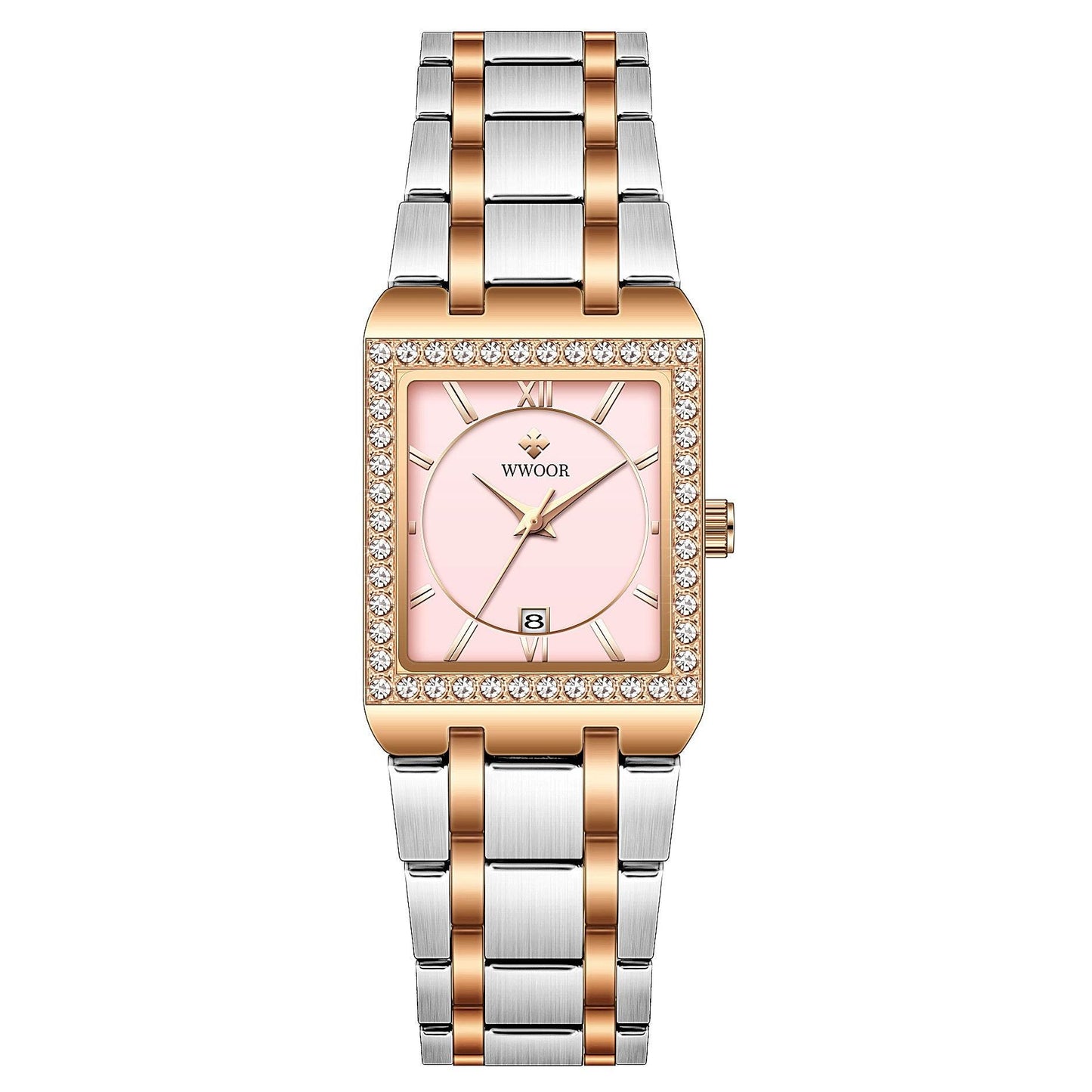 Grip Love Square Steel Band Watch - Waterproof Quartz Stylish for Women - Buy Center