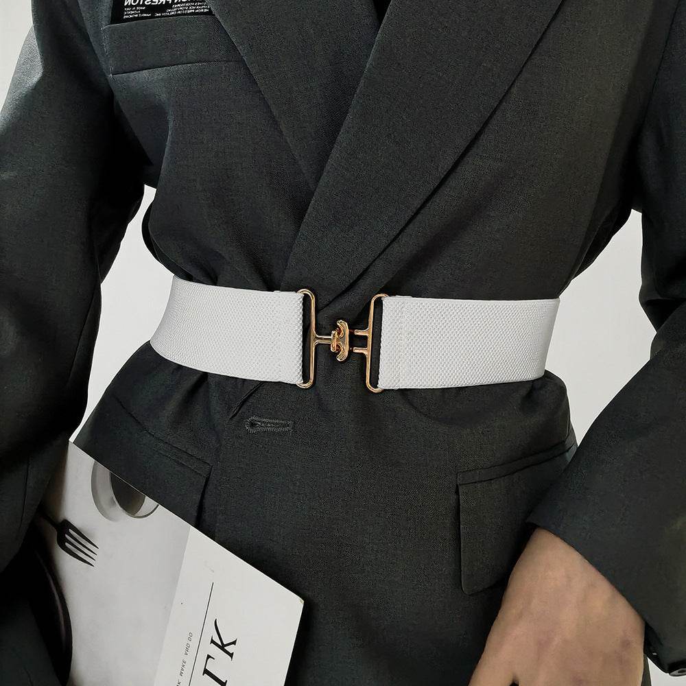 Women's Elastic Belt with Simple Buckle - Stylish & Adjustable for Any Outfit - Buy Center