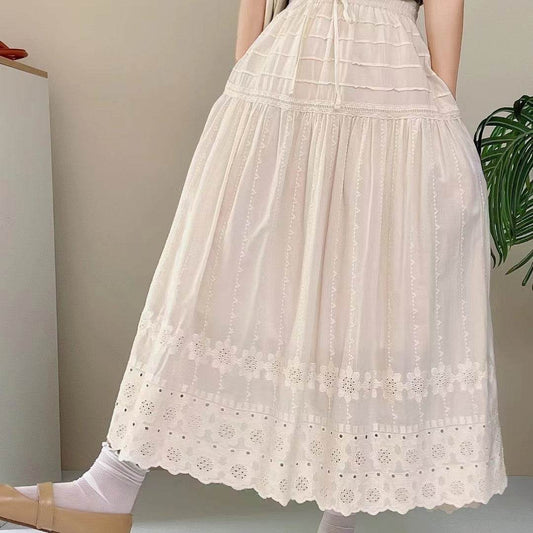 French A-Line Cotton Skirt - High Waist Slimming Design for 2025 - Buy Center