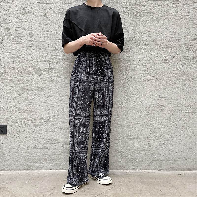 Ethnic Tide Paisley Floral Casual Pants for Men - Comfortable Wide Leg Style - Buy Center