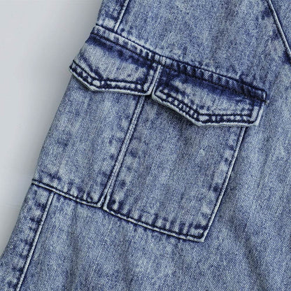 Men's Multi-pocket Washed-out Jeans - Casual Denim Trousers for All Seasons - Buy Center