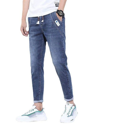 Stretch Denim Casual Men's Trousers - Lightweight & Mid Waist Design - Buy Center