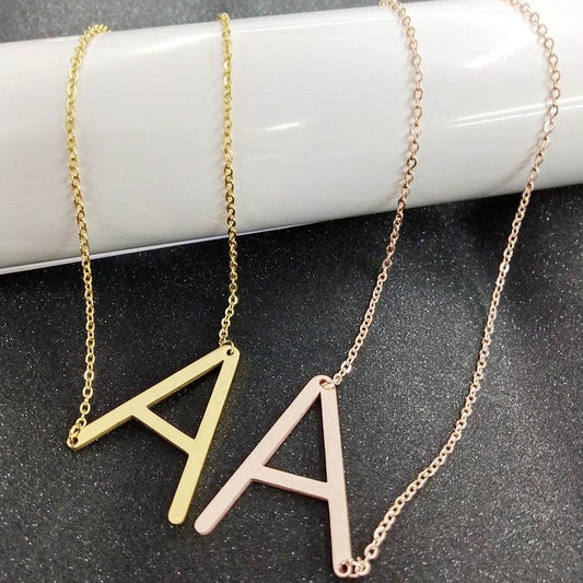 Fabulous Rose Gold Initial Letter Pendant Necklace - Premium K-Gold Design - Buy Center