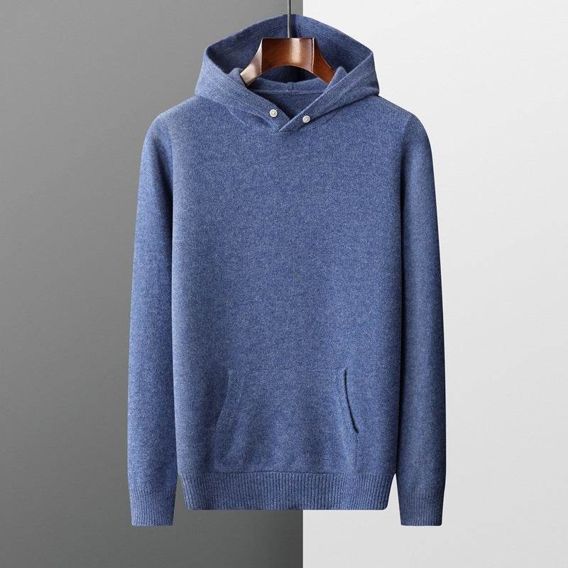 Buycenter Men's Casual Knitted Hoodie - Stylish Wool Hooded Sweater - Buy Center