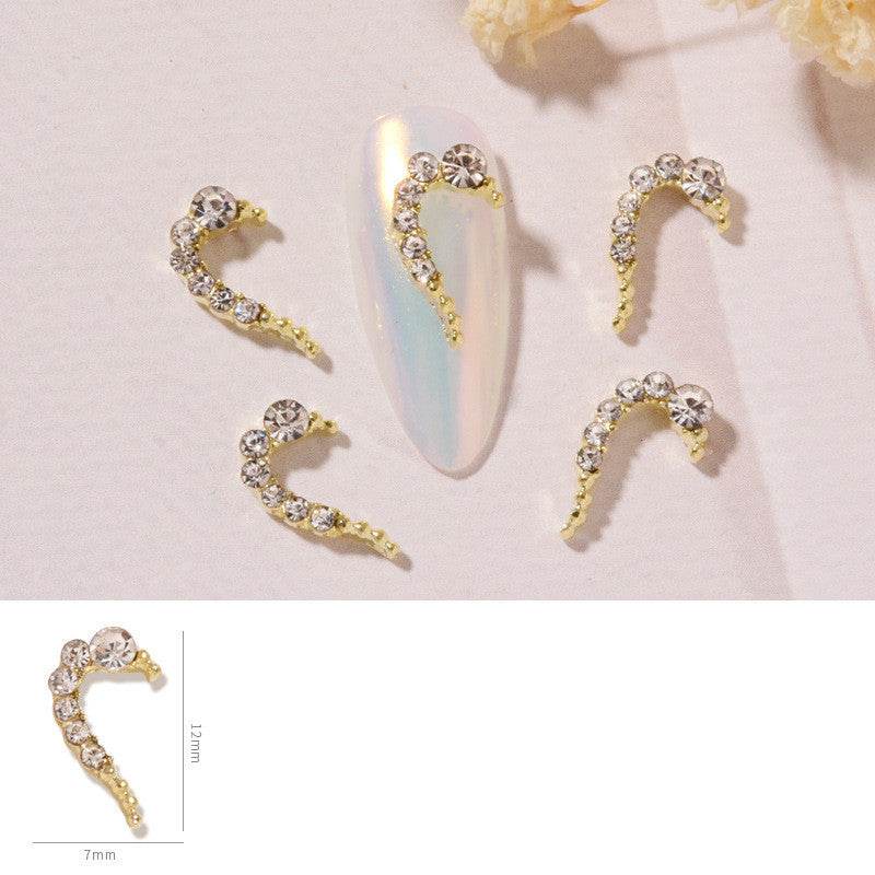Love Heart Alloy Nail Art Decorations - Rhinestone Jewelry Set 2025 - Buy Center