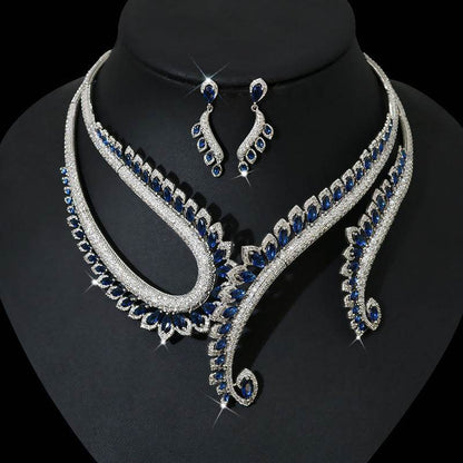 Buy Center Zircon Necklace and Earring Set - Elegant Fashion Jewelry - Buy Center