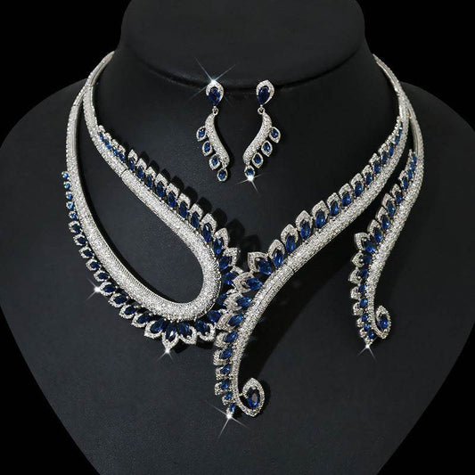 Buy Center Zircon Necklace and Earring Set - Elegant Fashion Jewelry - Buy Center