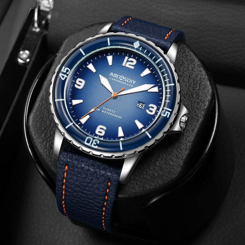 Buycenter Waterproof Men's Watch - Large Dial Quartz with Calendar - Buy Center