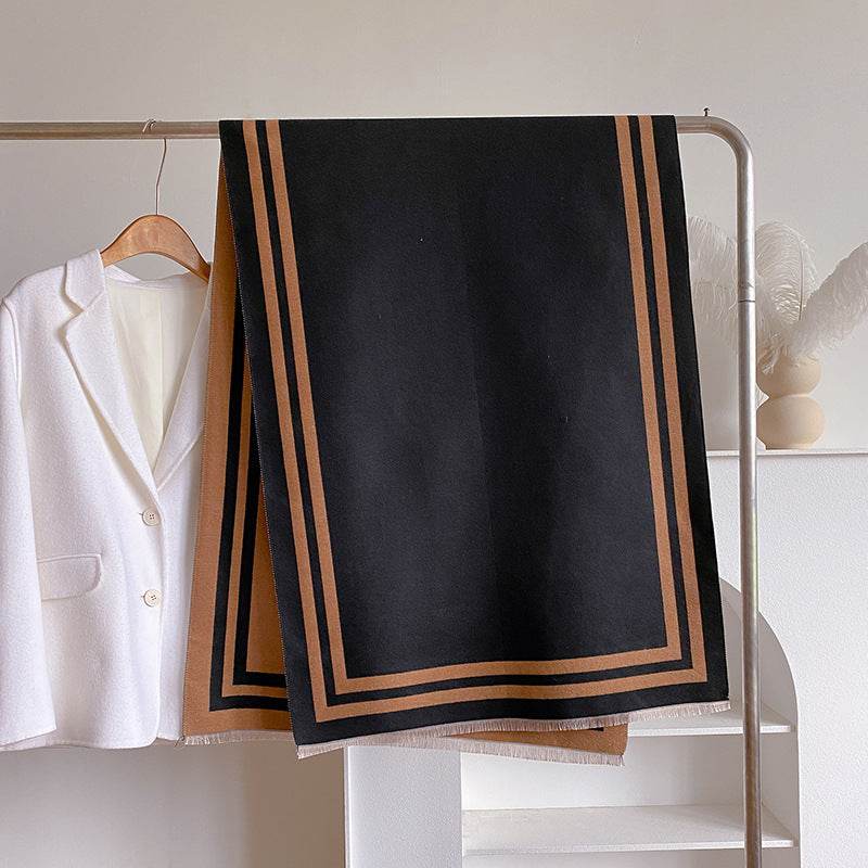 Thickened Warm Women's Scarf - Geometric Jacquard Design for Winter Style - Buy Center