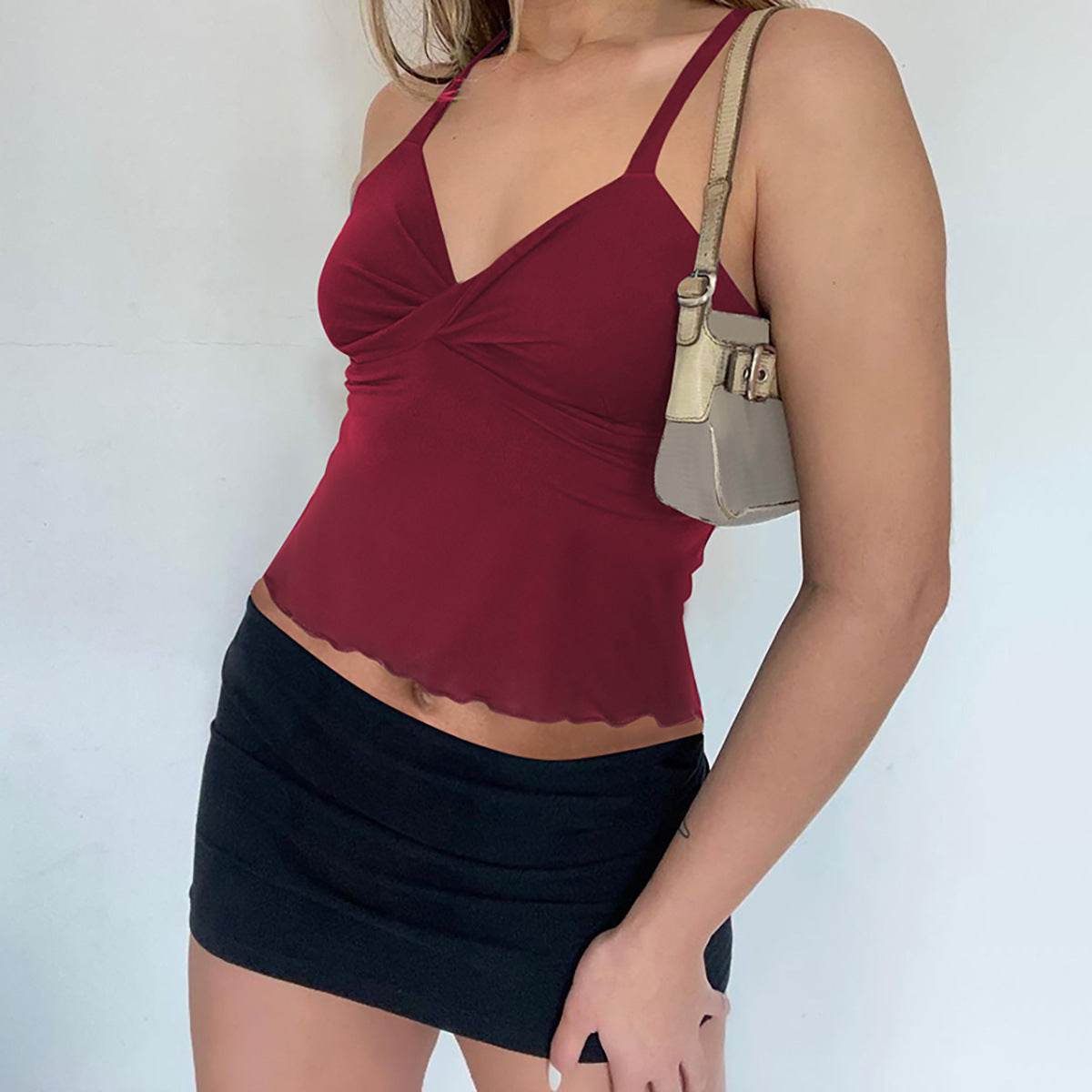 Buycenter Women's Bow Camisole Tank - Slim Fit Backless Top - Buy Center