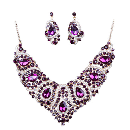 Colorful Bridal Necklace & Earring Set - Geometric Gemstone Jewelry 2025 - Buy Center