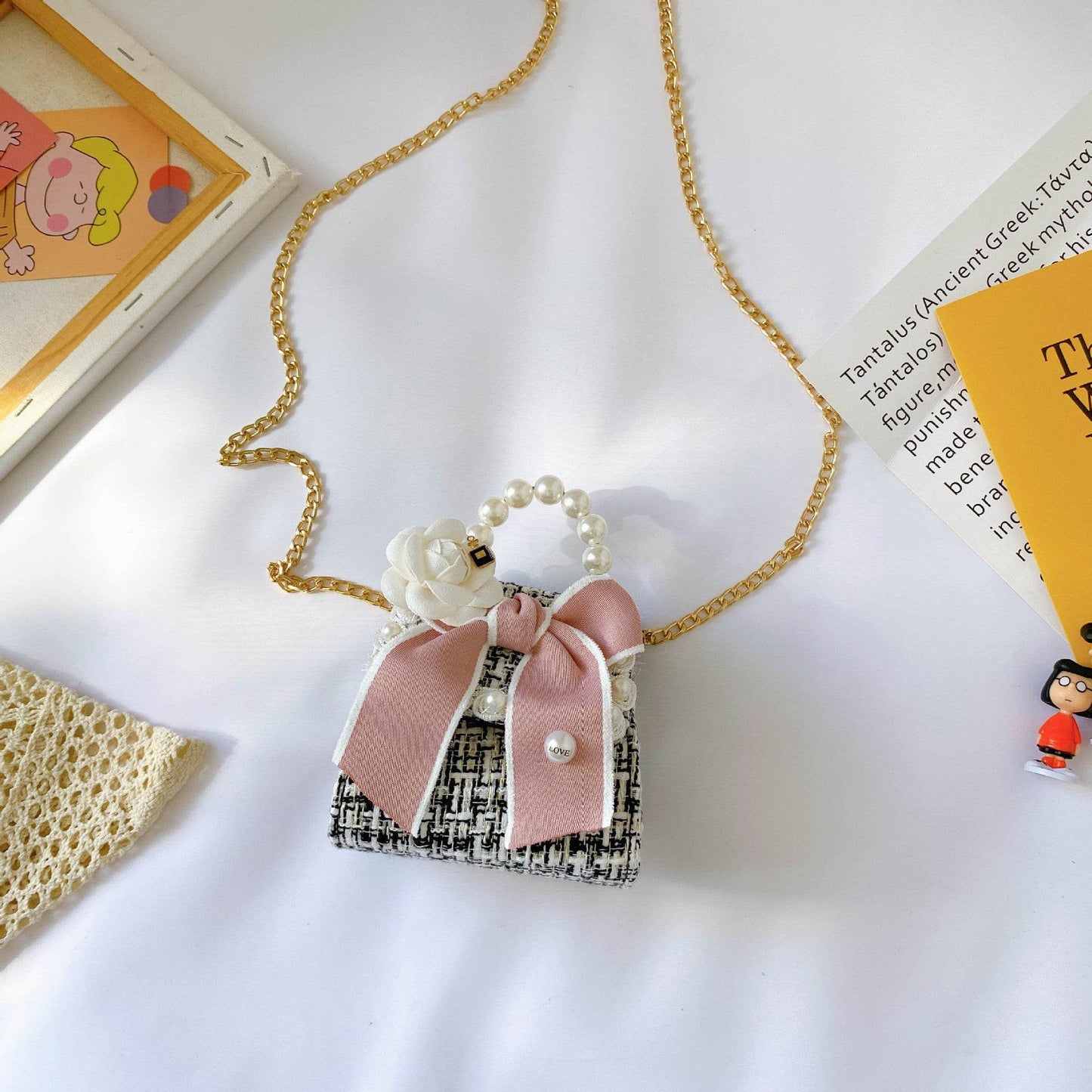 Pearl Handbag for Kids - Stylish Soft Woolen Messenger Bag 2025 - Buy Center