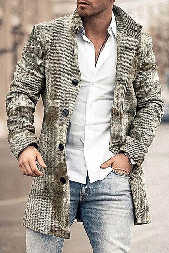 Men's Woolen Trench Coat - Stylish Stand Collar for Winter Fashion 2025 - Buy Center