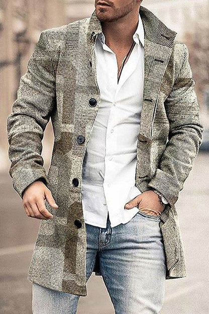 Men's Woolen Trench Coat - Stylish Stand Collar for Winter Fashion 2025 - Buy Center