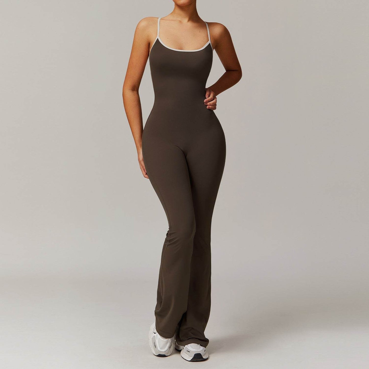 Solid Beauty Long Pants Jumpsuit - Stylish Breathable Bodysuit for Women - Buy Center
