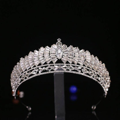Elegant Japanese Korean Wedding Crown - Rhinestone Alloy Hair Jewelry - Buy Center